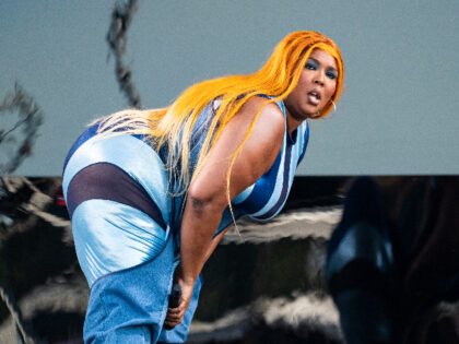 NEW ORLEANS, LOUISIANA - APRIL 28: Lizzo performs on Day One of 2023 New Orleans Jazz & Heritage Festival at Fair Grounds Race Course on April 28, 2023 in New Orleans, Louisiana. (Photo by Erika Goldring/Getty Images)