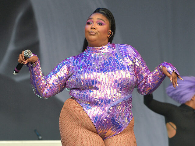 GLASTONBURY, ENGLAND - JUNE 29: Lizzo performs on the West Holts stage during day four of