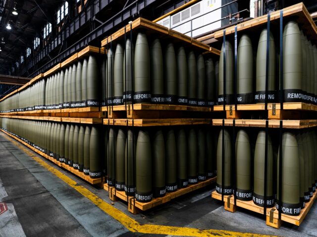 155 mm M795 artillery projectiles are stored for shipping to other facilities to complete