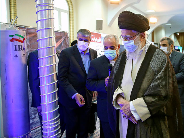 In this photo released by the office of the Iranian supreme leader, Supreme Leader Ayatoll