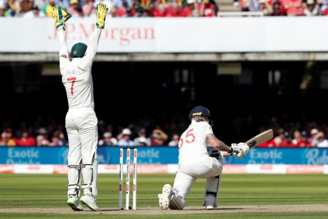 Former Australia captain Tim Paine (L) is unumpressed with Ben Stokes' decision to come ou