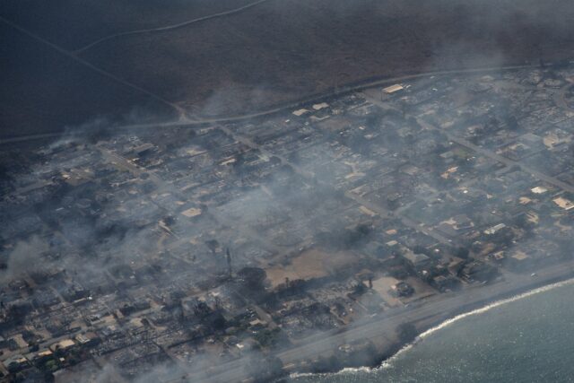Brushfires on Maui's west coast rapidly spread to engulf the seaside town of Lahaina, forc