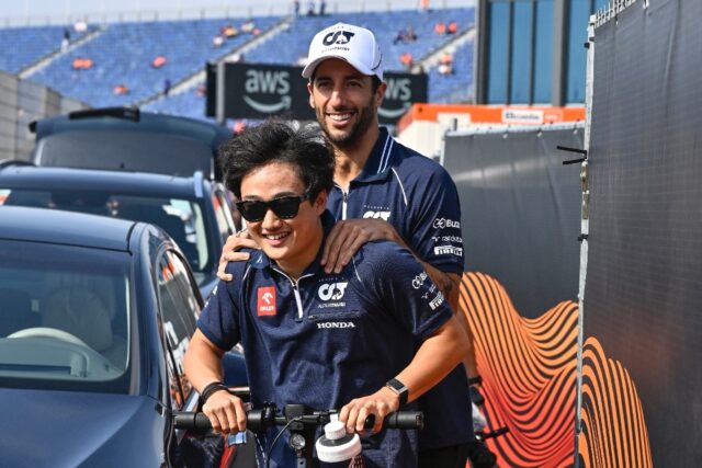 Daniel Ricciardo (right) arrives for his fateful practice session at Zandvoort on Friday o