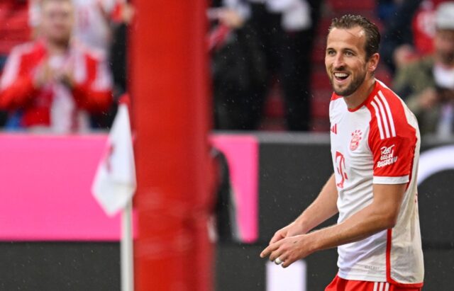 Double top: Harry Kane celebrates