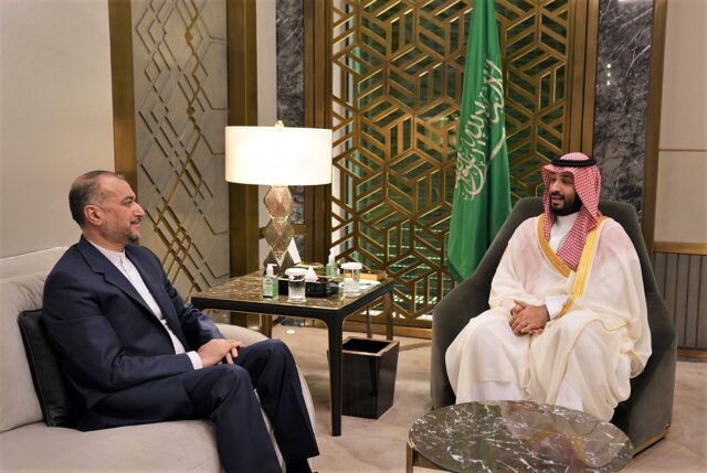 Iran's Foreign Minister Hossein Amir-Abdollahian meets Saudi Crown Prince Mohammed bin Sal