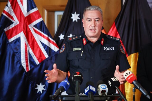 Northern Territory Police Commissioner Michael Murphy speaks to reporters about the crash