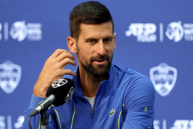 Novak Djokovic speaks to media ahead of the ATP/WTA Cincinnati Open this week, his first t