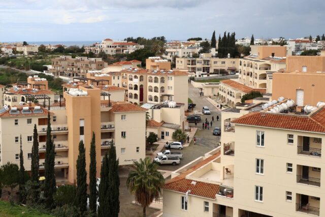 Saint Nicolas residential complex in Chlorakas, a Cypriot town where Greek Cypriots and Sy