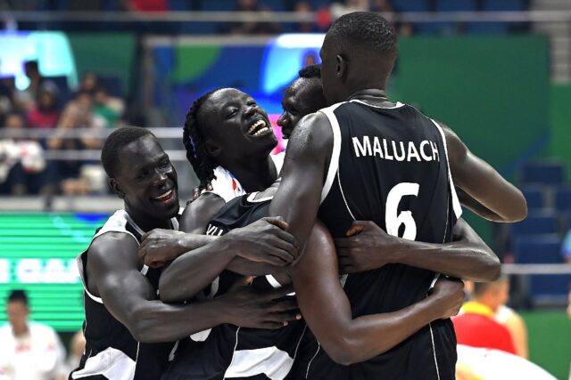 South Sudan claimed their first-ever win at the Basketball World Cup against China on Mond