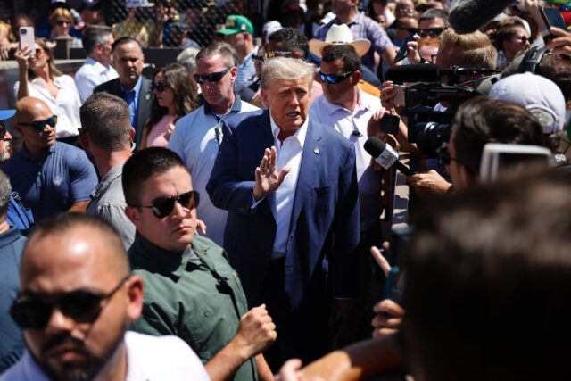 Former US president Donald Trump, pictures at the Iowa State Fair on August 12, 2023, is