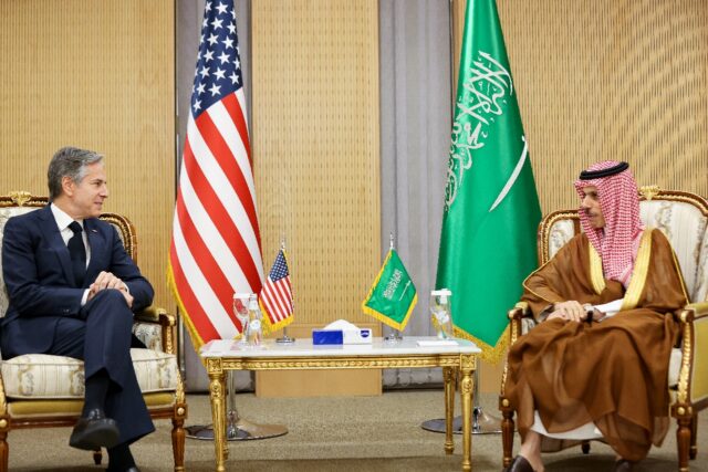 US Secretary of State Antony Blinken met with Saudi Arabia's Foreign Minister Prince Faisa