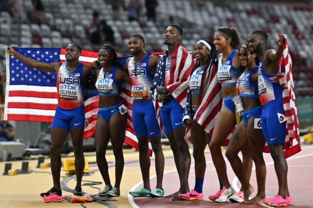 USA stars Noah Lyles and Sha'Carri Richardson anchored their 4x100m relay teams to world t