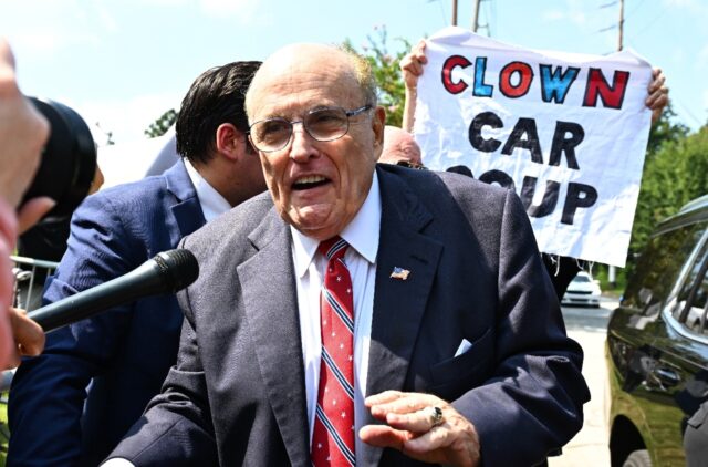 Former New York mayor Rudy Giuliani railed against the Georgia prosecutor after he was boo