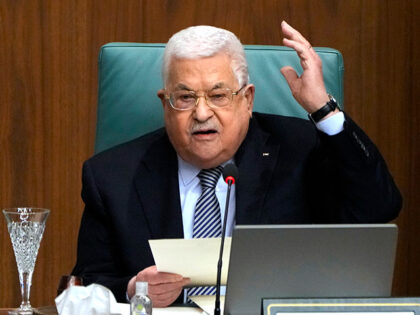 Palestinian President Mahmoud Abbas speaks during a conference to support Jerusalem at the Arab League headquarters in Cairo, Egypt, on Feb. 12, 2023. The Palestinian Authority has blocked the registration of a legal advocacy group representing critics and opponents detained in Palestinian prisons, the group said Friday, April 14, 2023, …