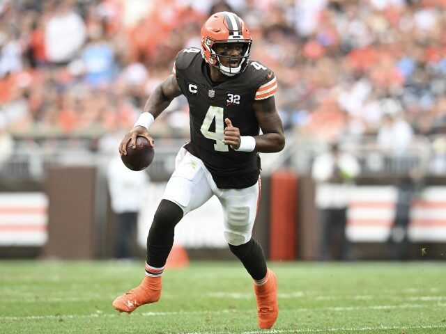 Deshaun Watson #4 of the Cleveland Browns scrambles during the third quarter in the game a