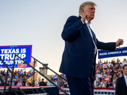 WACO, TEXAS - MARCH 25: Former U.S. President Donald Trump dances while exiting after speaking during a rally at the Waco Regional Airport on March 25, 2023 in Waco, Texas. Former U.S. president Donald Trump attended and spoke at his first rally since announcing his 2024 presidential campaign. Today in …