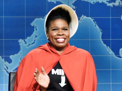 Leslie Jones, Colin Jost, Michael Che during "Weekend Update" on May 18, 2019 -- (Photo by