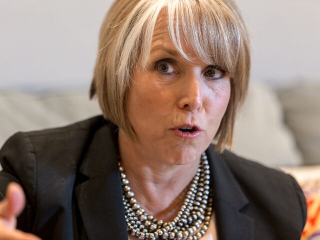 Michelle Lujan Grisham, governor of New Mexico, speaks during an interview at her office i