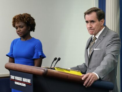 Iran - John Kirby, national security council coordinator, takes a question during a news conference in the James S. Brady Press Briefing Room at the White House in Washington, D.C., US, on Monday, Aug, 1, 2022. Kirby said today it is "disconcerting" China might use a Taiwan visit from House Speaker Nancy …