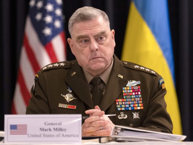 US General Mark Milley looks on during the Ukraine Defense Contact Group meeting at Ramstein Air Base in Ramstein-Miesenbach, southwestern Germany on January 20, 2023. - The United States convenes a meeting of around 50 countries -- including all 30 members of the NATO alliance -- at the US-run Ramstein …