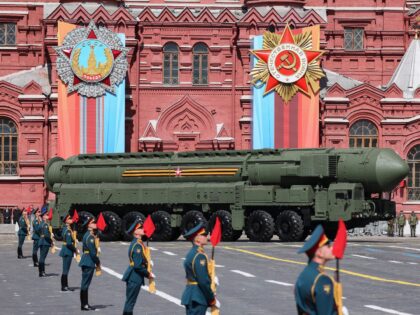 A Russian Yars intercontinental ballistic missile launcher rolls through Red Square during the Victory Day military parade in central Moscow on May 9, 2023. Russia celebrates the 78th anniversary of the victory over Nazi Germany during World War II. (Photo by Gavriil GRIGOROV / SPUTNIK / AFP) (Photo by GAVRIIL …