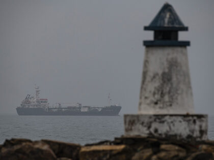 An oil tanker in the bay in front of the Puerto La Cruz refinery in Puerto La Cruz, Anzoat