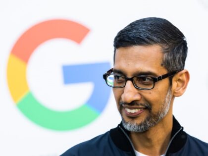 Sundar Pichai, CEO of Google and Alphabet, attends a press event to announce Google as the new official partner of the Women's National Team at Google Berlin. Photo: Christoph Soeder/dpa (Photo by Christoph Soeder/picture alliance via Getty Images)