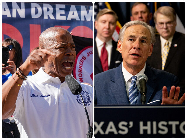 Mayor Eric Adams referred to Governor Greg Abbott as a "madman down in Texas." (Getty Imag