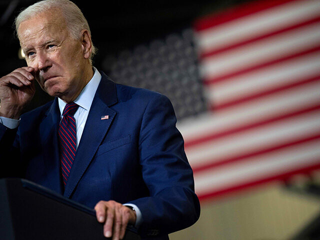 US President Joe Biden speaks about his economic plan "Bidenomics" at Auburn Man