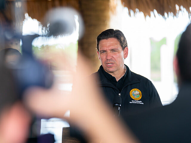 Florida Gov. Ron DeSantis gives a press conference in the aftermath of Hurricane Idalia on