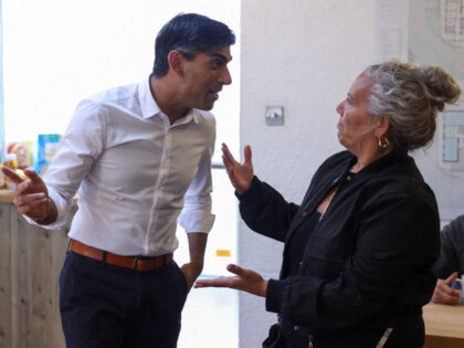 WORMLEY, ENGLAND - SEPTEMBER 25: British Prime Minster Rishi Sunak meets members of the community attending a breakfast club at Wormley Community Centre on September 25, 2023 in Wormley, England. (Photo by Hollie Adams - WPA Pool/Getty Images)