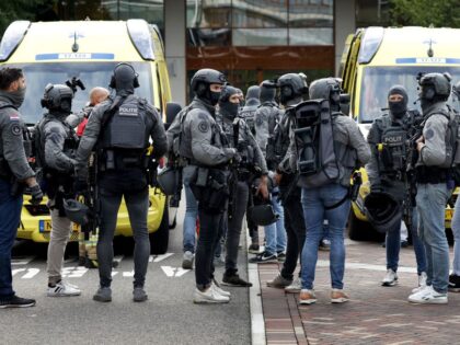Netherlands' special intervention police officers gather at the Erasmus University Me