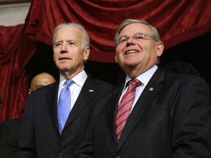 WASHINGTON, DC - OCTOBER 31: (L-R) Sen. Cory Booker (D-NJ), Vice President Joe Biden and S