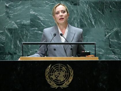 Italian Prime Minister Giorgia Meloni addresses the 78th United Nations General Assembly a