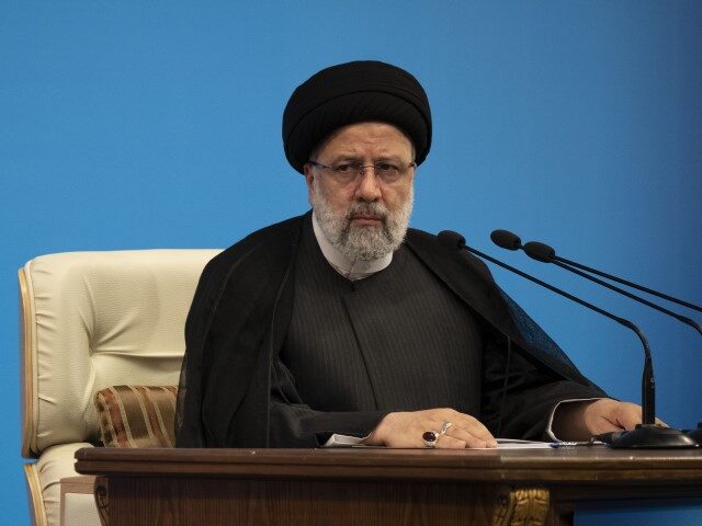 Iranian president Ebrahim Raisi speaks with media in a news conference in Tehran, August 2