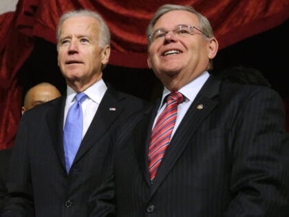 WASHINGTON, DC - OCTOBER 31: Vice President Joe Biden and Sen. Robert Menendez (D-NJ) pose