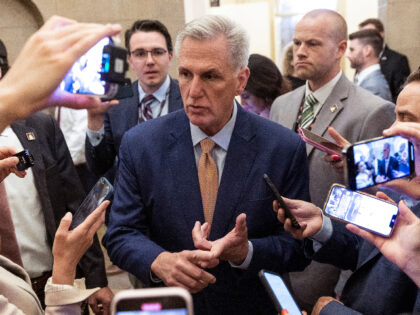 WASHINGTON, DC - MAY 23: U.S. Speaker of the House Kevin McCarthy (R-CA) speaks to reporte