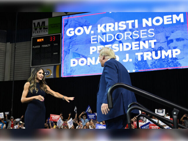 outh Dakota Governor, Kristi Noem welcomes former US president and 2024 Republican Preside