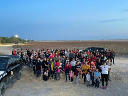 Texas DPS troopers apprehend a large migrant group while deployed under Operation Lone Star. (Texas Department of Public Safety)