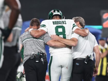 xx during an NFL football game between the New York Jets and the Buffalo Bills, Monday, Sept. 11, 2023, in East Rutherford, N.J. (Michael Owens via AP)