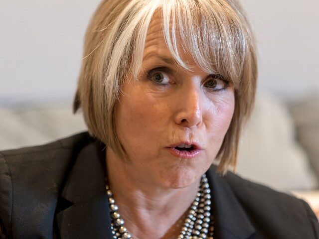 Michelle Lujan Grisham, governor of New Mexico, speaks during an interview at her office i