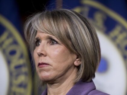 Rep. Michelle Lujan Grisham, D-N.M., participates in the House Democrats' news conference "to hold President Trump accountable for his failed vision for America that has weakened our national security and dishonors our values as a nation" in the Capitol on Wednesday, Feb. 15, 2017. (Bill Clark/CQ Roll Call)