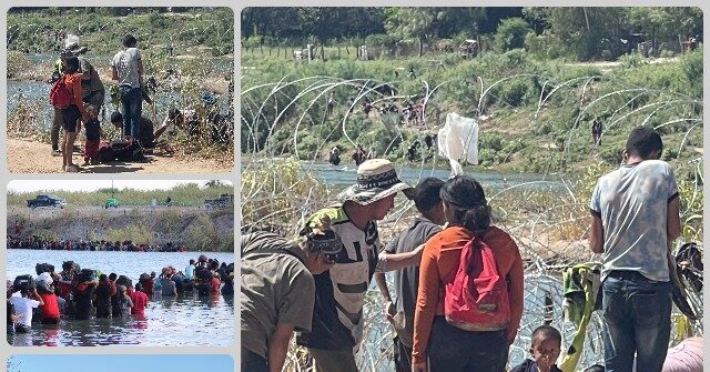 WATCH: Migrants Breach Border, Push Small Children Under Texas Razor Wire