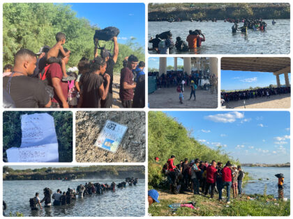 Migrants Crossing from Coahuila into Texas. (Randy Clark/Breitbart Texas)