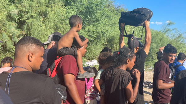 Migrants stage in Piedras Negras before crossing Rio Grande. (Randy Clark/Breitbart Texas)