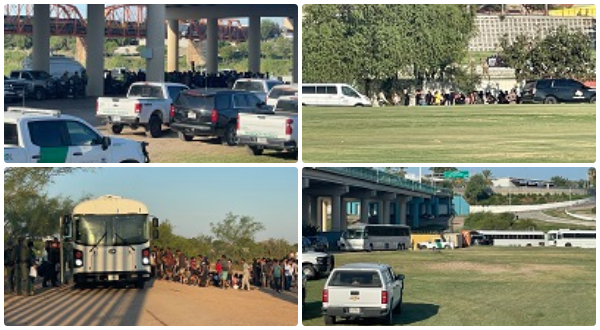 Moving migrants from Eagle Pass, Texas. (Randy Clark/Breitbart Texas)