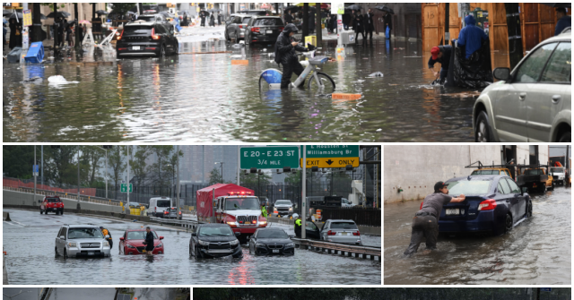 PHOTOS: Heavy Rains Bring Flash Floods to New York City; Roads and Subways Paralyzed as State of Emergency Declared