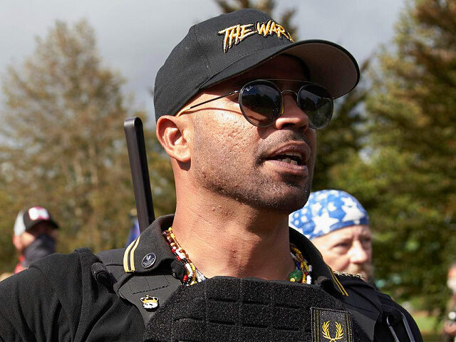 FILE - Proud Boys leader Enrique Tarrio speaks at a rally in Delta Park on Sept. 26, 2020,