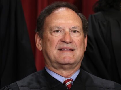 United States Supreme Court Associate Justice Samuel Alito poses for an official portrait at the East Conference Room of the Supreme Court building on October 7, 2022 in Washington, DC. The Supreme Court has begun a new term after Associate Justice Ketanji Brown Jackson was officially added to the bench …