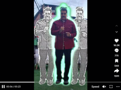 A screencap from a video posted by Venezuelan dictator Nicolas Maduro to Tiktok